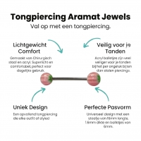 Kleurrijke Tongpiercing met Acryl Weedblad -
