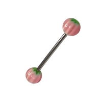 Kleurrijke Tongpiercing met Acryl Weedblad -