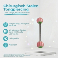 Kleurrijke Tongpiercing met Acryl Weedblad -