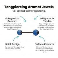 Stalen tongpiercing weedblaadje -