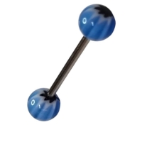 Stalen tongpiercing weedblaadje -