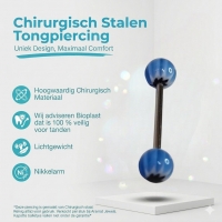 Stalen tongpiercing weedblaadje -