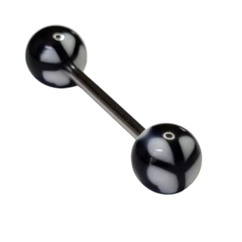 Vredessymbool Tongpiercing - Stalen Acryl -