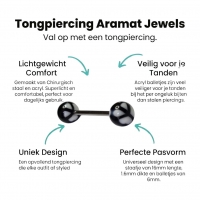 Vredessymbool Tongpiercing - Stalen Acryl -