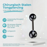 Vredessymbool Tongpiercing - Stalen Acryl -