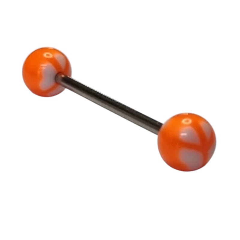 Vrede Symbool Tongpiercing - Wit Oranje -