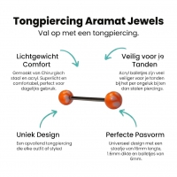 Vrede Symbool Tongpiercing - Wit Oranje -