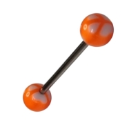 Vrede Symbool Tongpiercing - Wit Oranje -