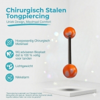 Vrede Symbool Tongpiercing - Wit Oranje -