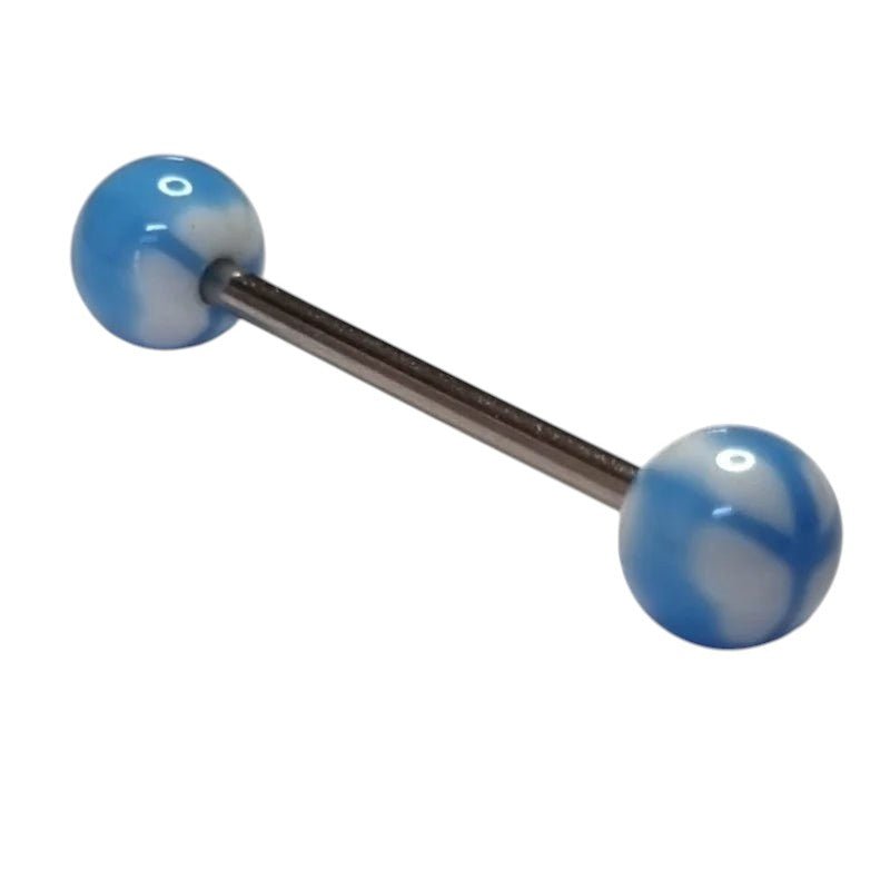 Vrede Symbool Tongpiercing in Acryl - Wit Blauw -