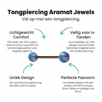 Vrede Symbool Tongpiercing in Acryl - Wit Blauw -