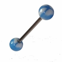 Vrede Symbool Tongpiercing in Acryl - Wit Blauw -