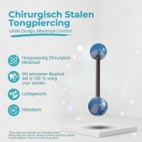 Vrede Symbool Tongpiercing in Acryl - Wit Blauw -