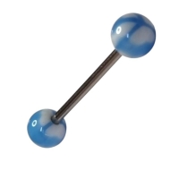 Vrede Symbool Tongpiercing in Acryl - Wit Blauw -