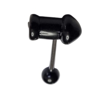 Piemelvormige Zwarte Tongpiercing -