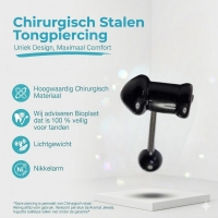 Piemelvormige Zwarte Tongpiercing -