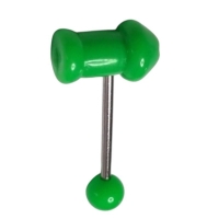 Groene Piemel Tongpiercing met Acryl en Staal -