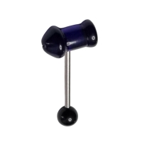 Stalen Tongpiercing met Acryl Piemel - Donker Paars -
