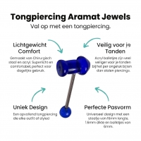 Grappige Donkerblauwe Tongpiercing van Acryl -