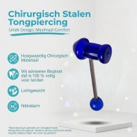Grappige Donkerblauwe Tongpiercing van Acryl -