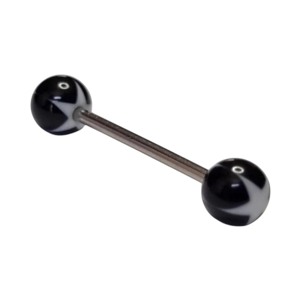 Stijlvolle Tongpiercing Acryl Ster - Zwarte en Witte Sterren -