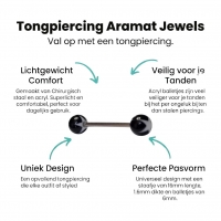 Stijlvolle Tongpiercing Acryl Ster - Zwarte en Witte Sterren -