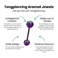 Witte Paarse Acryl Ster Tongpiercing -