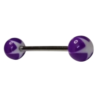 Witte Paarse Acryl Ster Tongpiercing -
