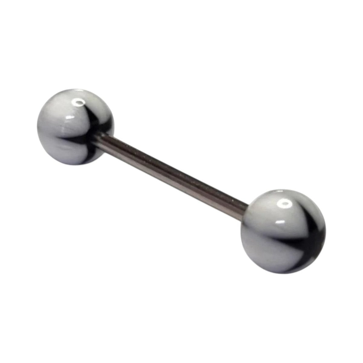 Stijlvolle Tongpiercing Acryl Ster - Zwart Wit -