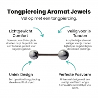 Stijlvolle Tongpiercing Acryl Ster - Zwart Wit -