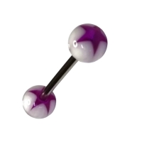 Paars-witte Acryl Ster Tongpiercing -