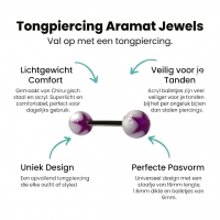Paars-witte Acryl Ster Tongpiercing -