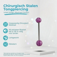 Elegante Paarse Acryl Tongpiercing -