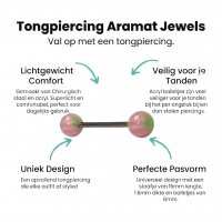 Roze Groen Acryl Tongpiercing -