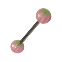 Roze Groen Acryl Tongpiercing -