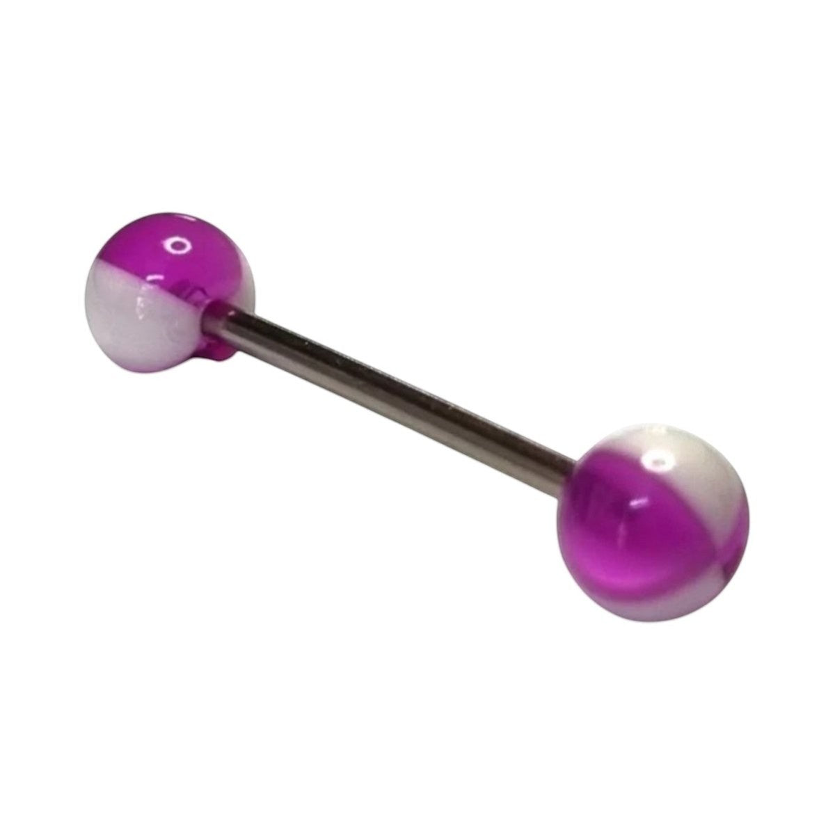 Paarse Acryl Stalen Tongpiercing -