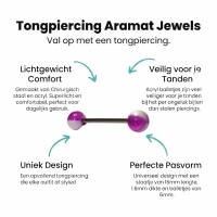 Paarse Acryl Stalen Tongpiercing -