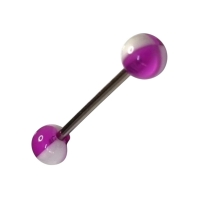 Paarse Acryl Stalen Tongpiercing -