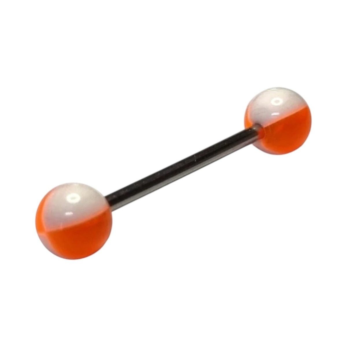 Stalen Oranje Wit Tongpiercing -