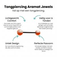Stalen Oranje Wit Tongpiercing -