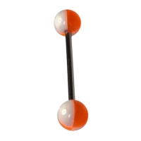 Stalen Oranje Wit Tongpiercing -