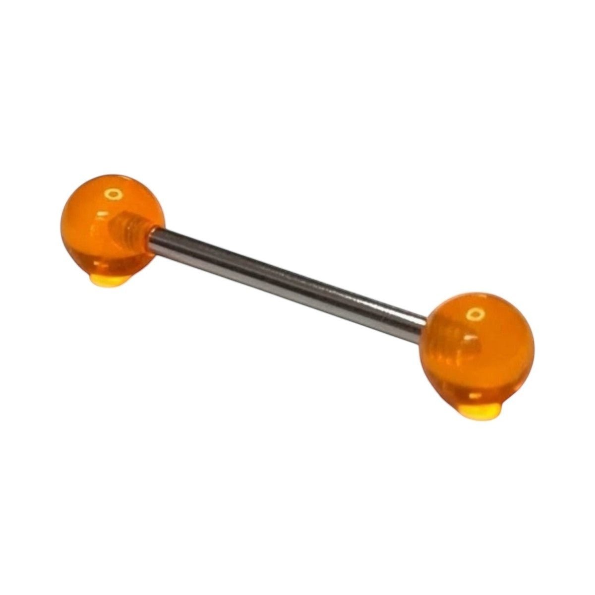 Oranje Acryl Tongpiercing met Staal -
