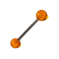 Oranje Acryl Tongpiercing met Staal -