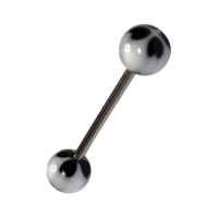 Stijlvolle Stalen Tongpiercing met Acryl Hartjes -