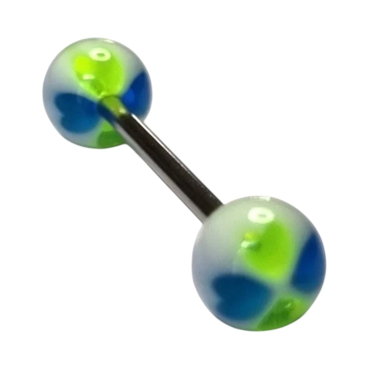 Stalen Tongpiercing met Acryl Hartje -