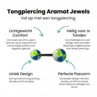Stalen Tongpiercing met Acryl Hartje -