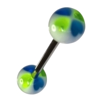 Stalen Tongpiercing met Acryl Hartje -
