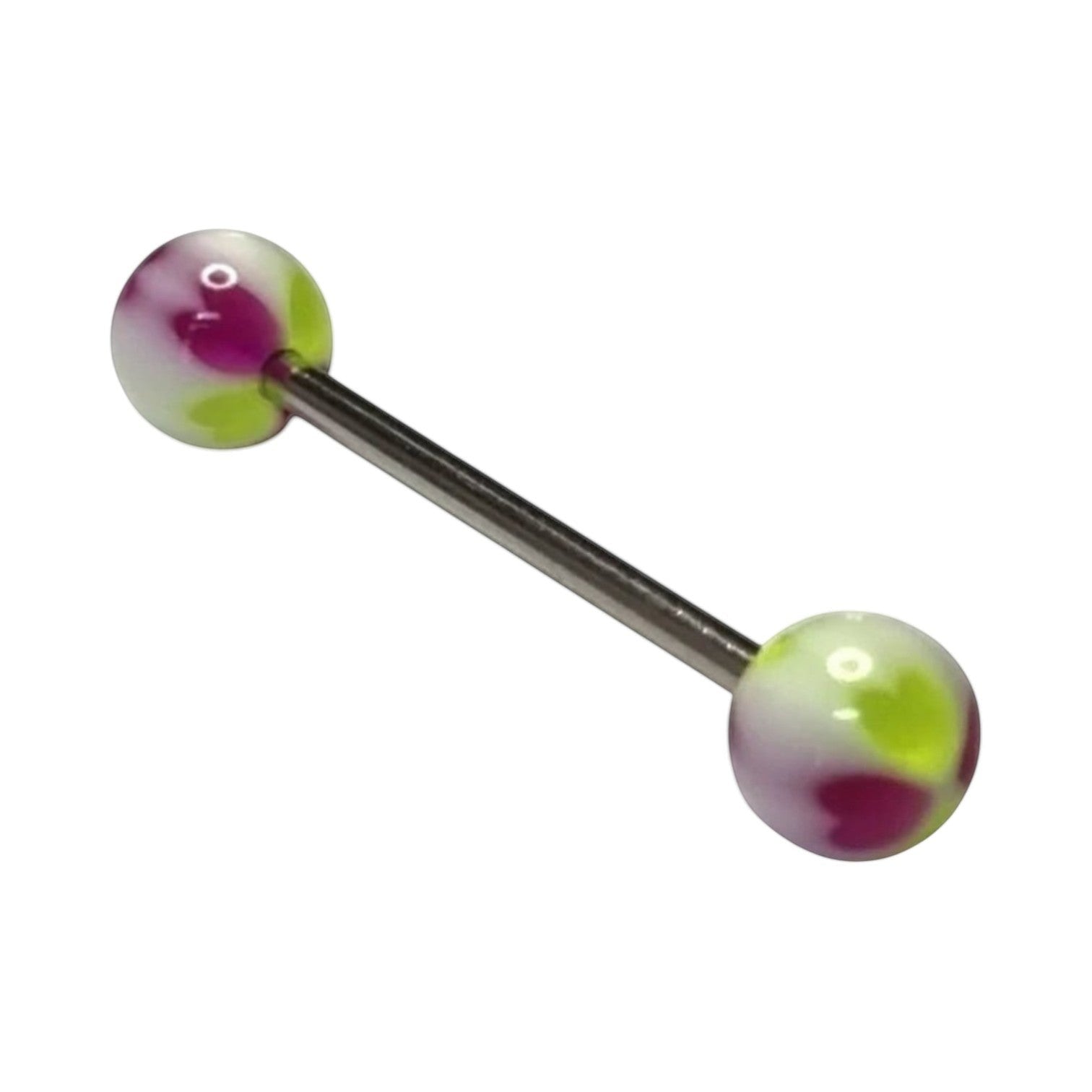 Stalen Acryl Tongpiercing met Hartjes -