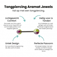 Stalen Acryl Tongpiercing met Hartjes -