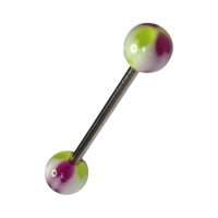 Stalen Acryl Tongpiercing met Hartjes -